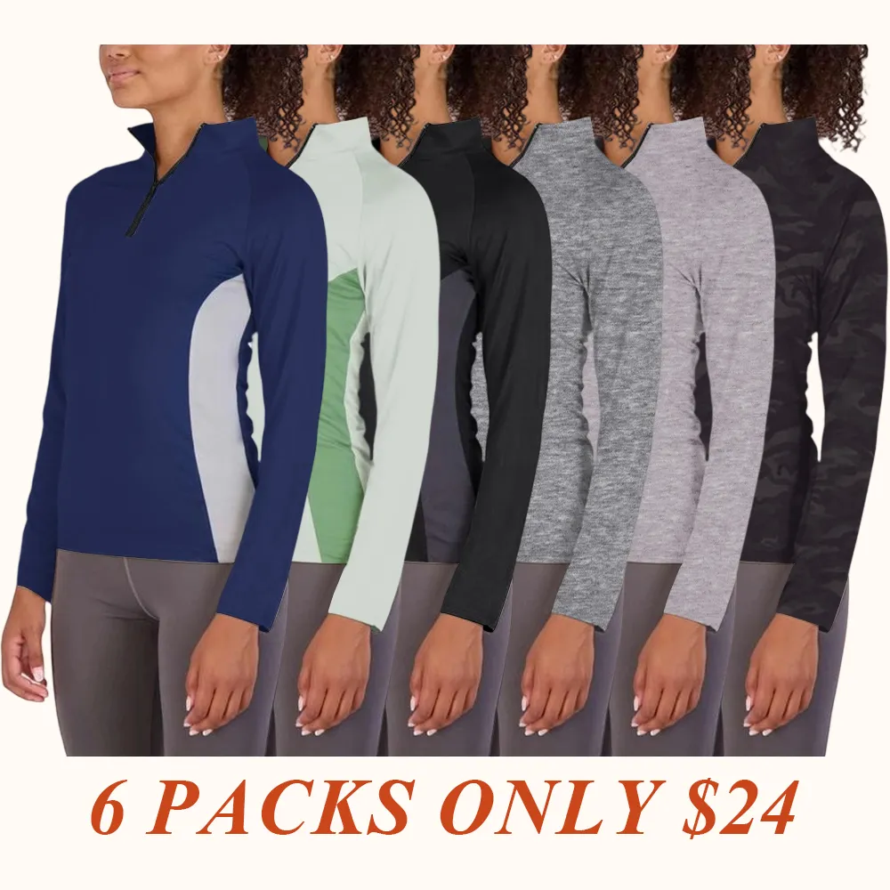 Womens Dry-Fit Long Sleeve Quarter Zip & Full Zip Up Hoodie Workout Jacket (Available in Plus)