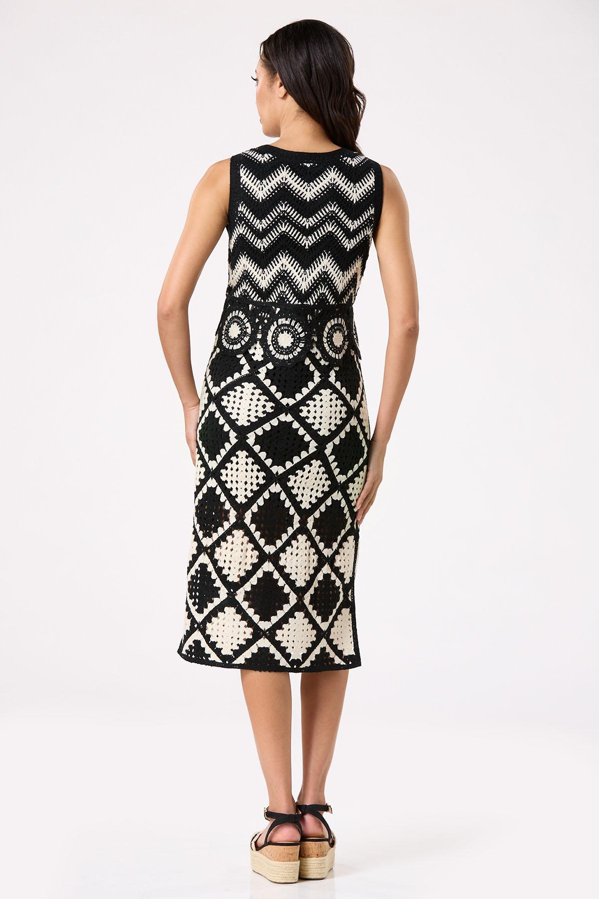 Crochet Mix Midi Dress