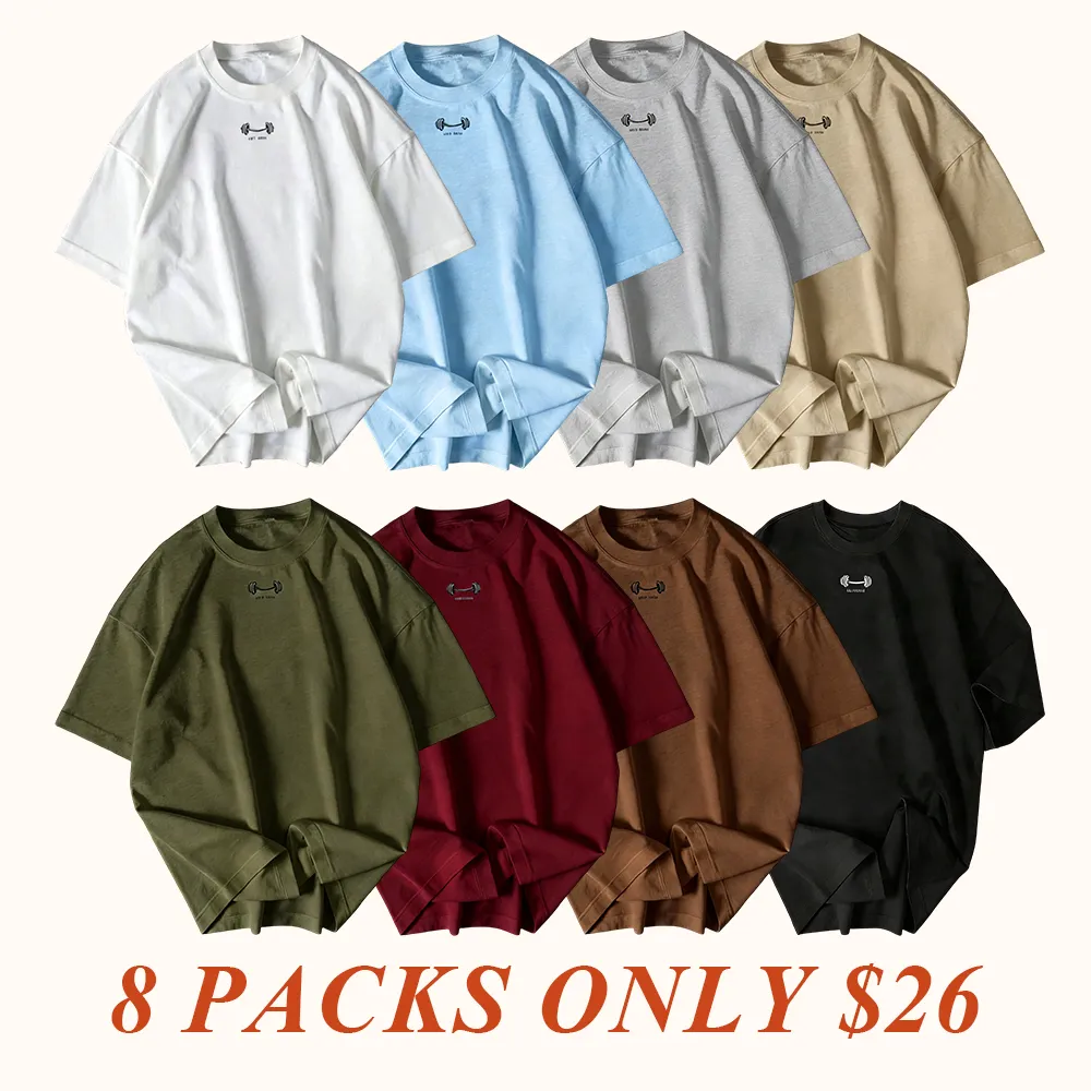 Oversized T-Shirts with Small Dumbbell Chest Print, Minimalist Streetwear for Gym Enthusiasts and Casual Everyday Wear