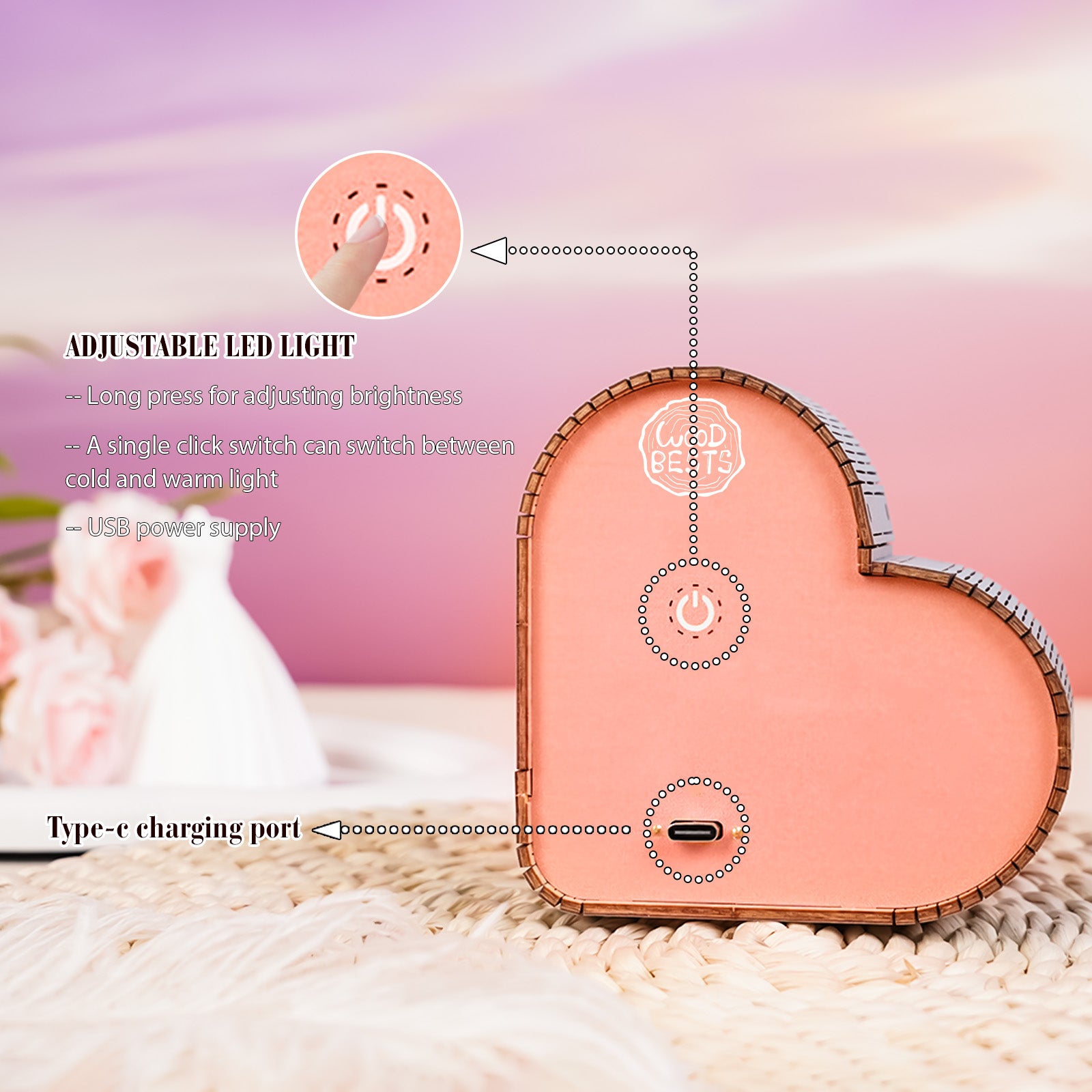 Lover in the Stars Kit - 3D Wooden Puzzle Night Light