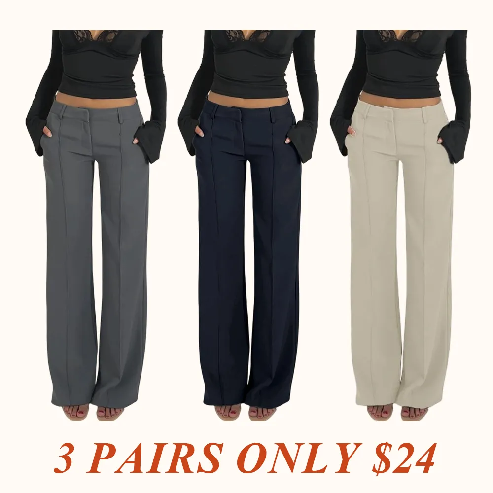 Women's Casual Fashion Suit Pants, Spring & Fall Long Trousers