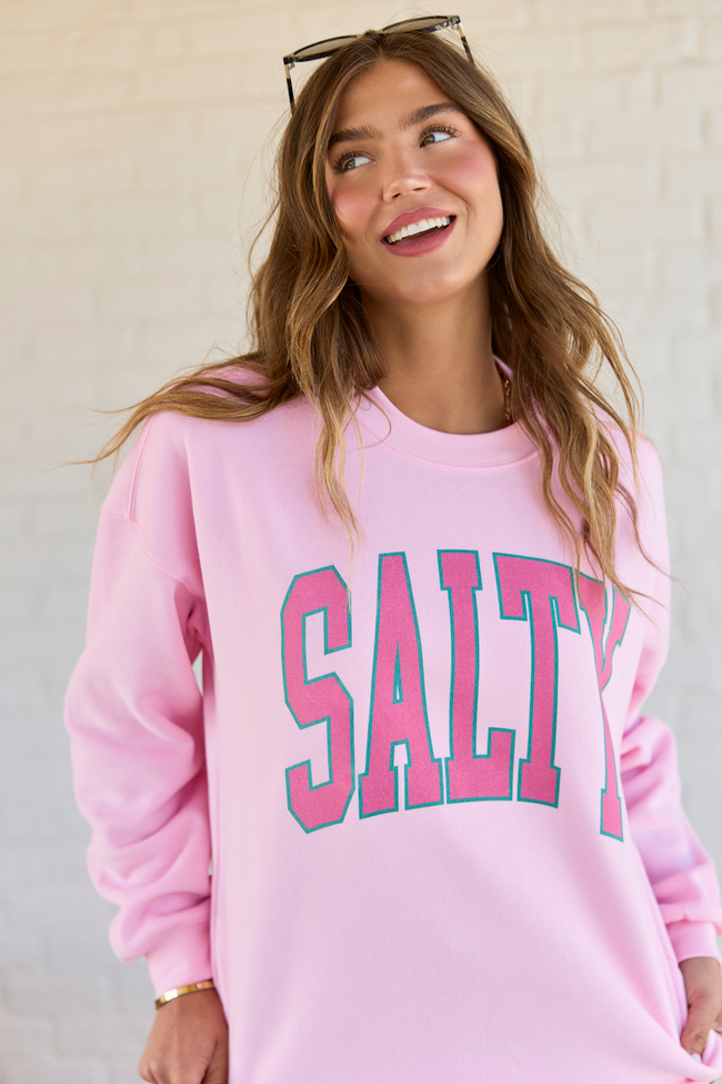 Salty Block Light Pink Graphic Sweatshirt