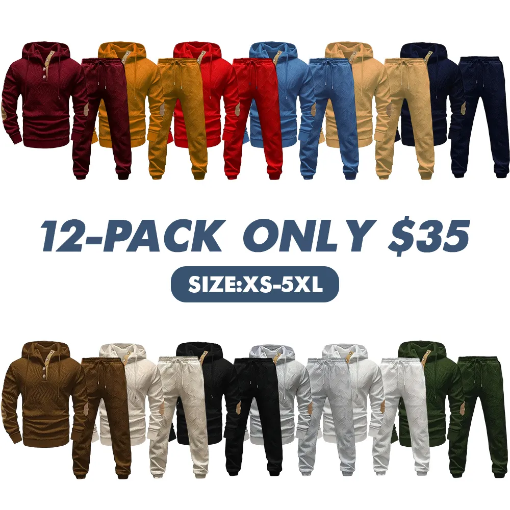 Men's knit jacquard sweatshirt and pants two-piece set