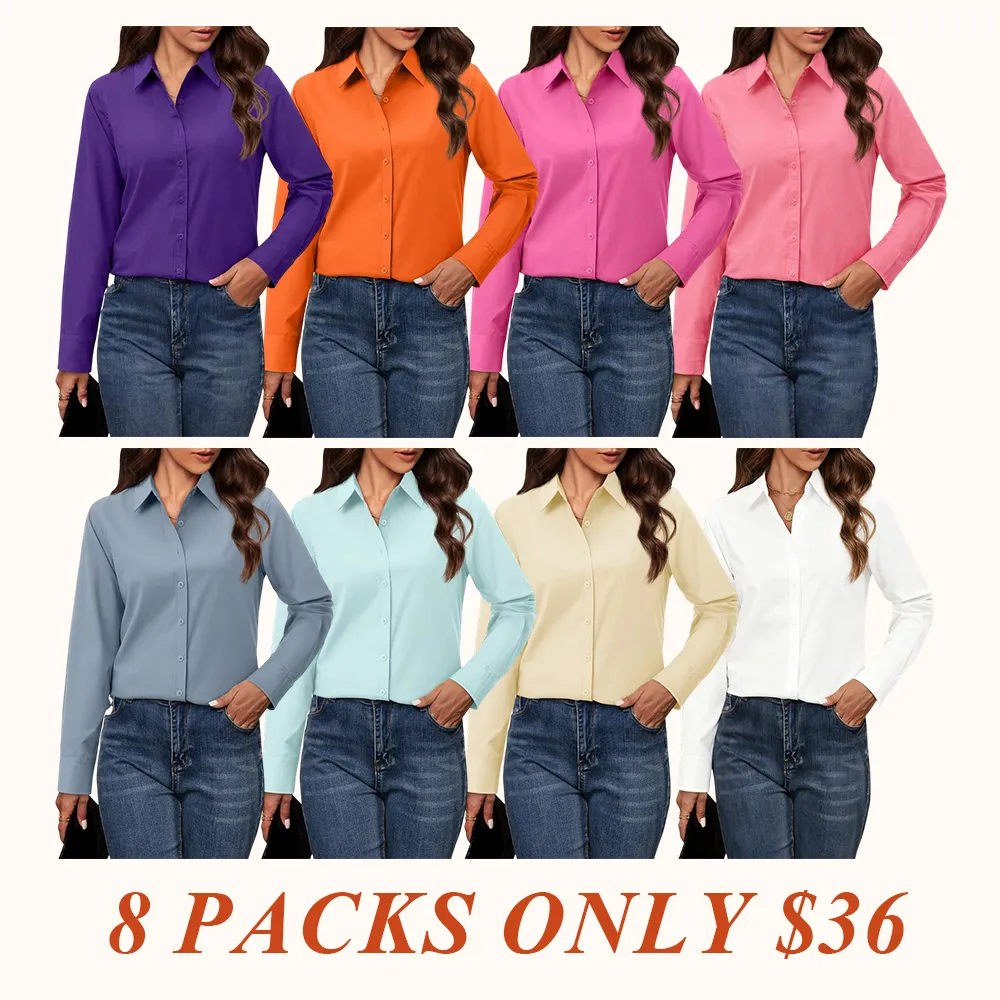 Button Down Shirts for Women Classic Fit Dress Shirt