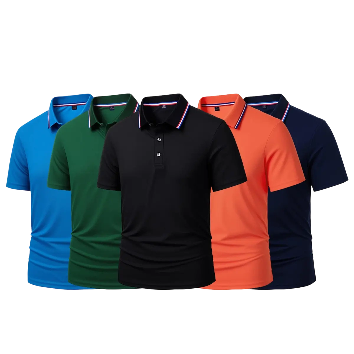Men's Quick Dry Color Block Striped Polo Shirt