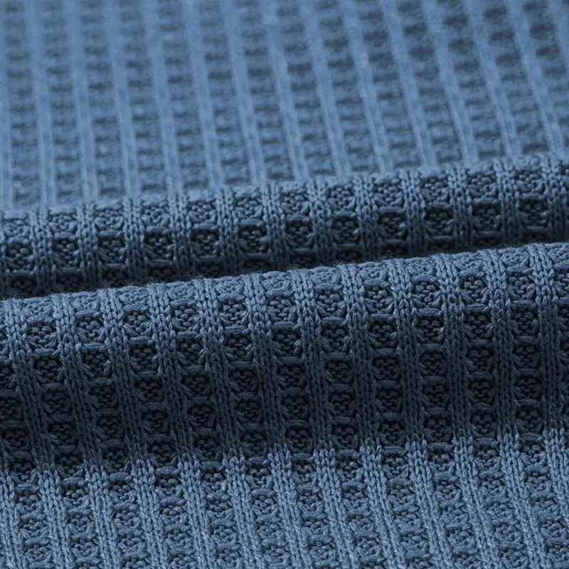 2026 Spring/Summer Cozy Oversized Waffle Knit V-Neck Top Women's Short Sleeve Pullover