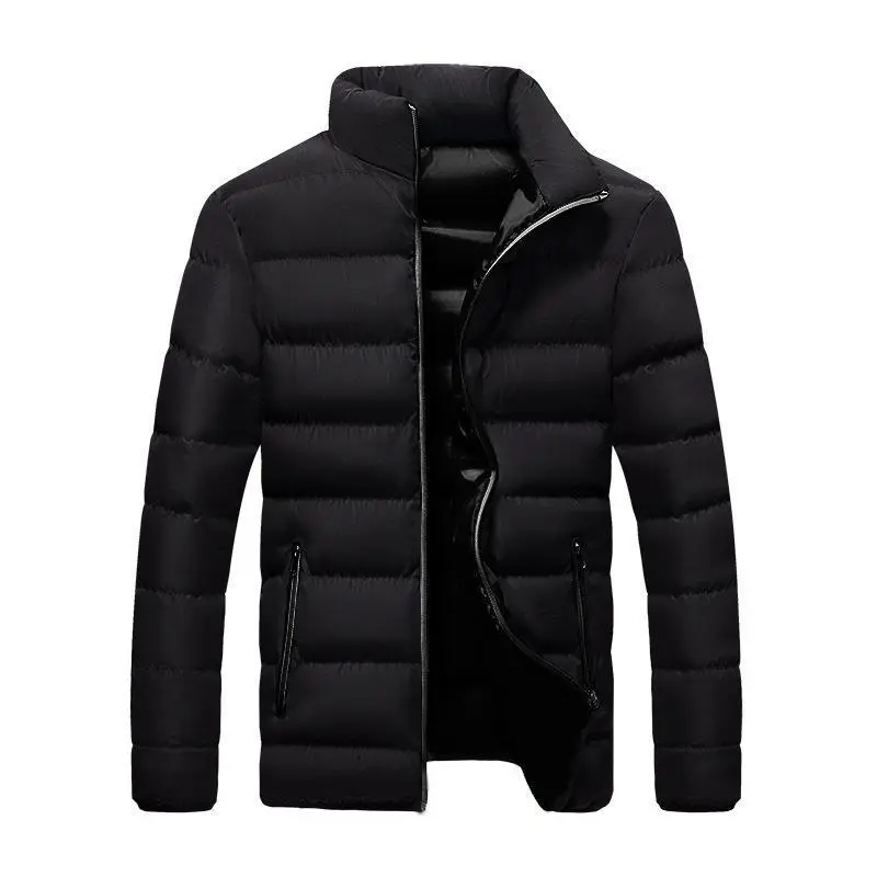 Autumn Winter Thickened Sports Cotton Jacket Men Stand Collar Cardigan Outdoor Cotton Coat