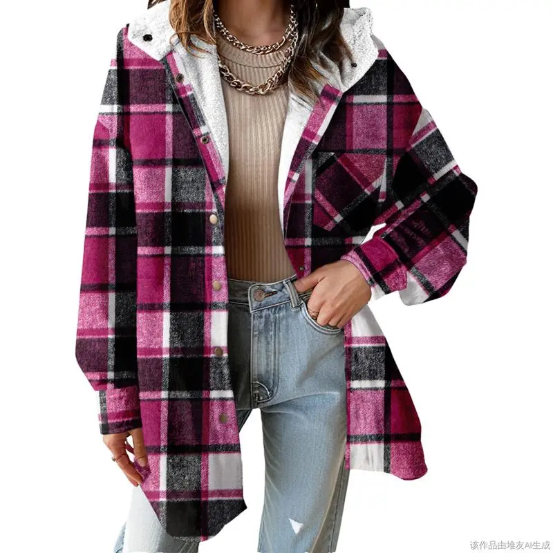 Women's Flannel Hooded Plaid