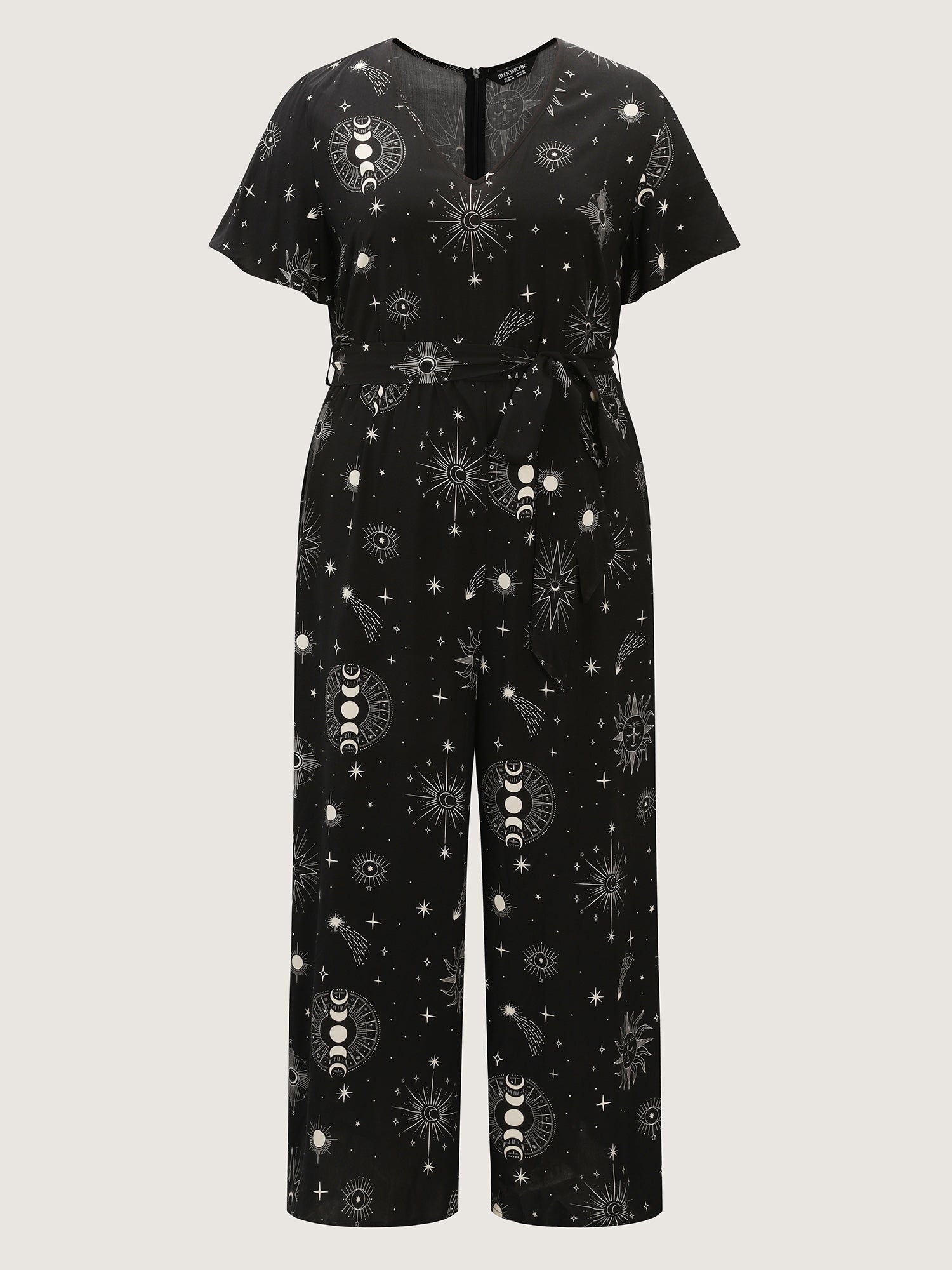 Supersoft Celestial Print Waist-Tie Jumpsuit