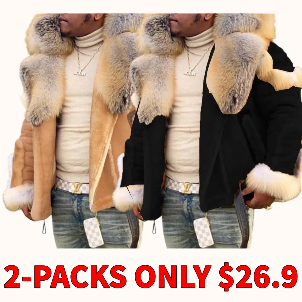 Thickened men's faux suede jacket