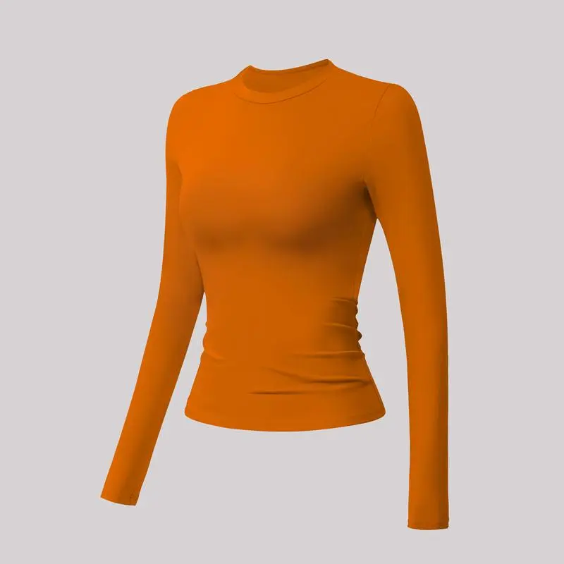 Solid color sports T-shirt set, crew neck, slim fit, stretchy style