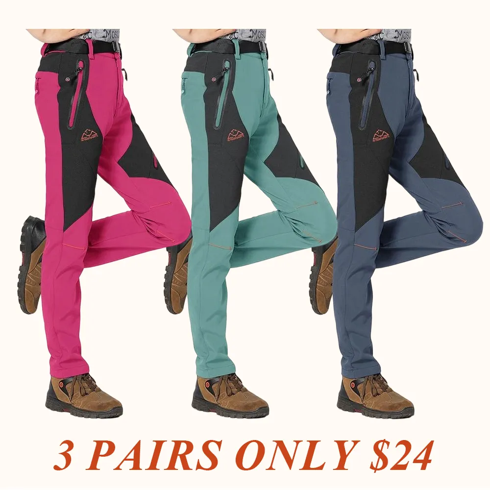 Women's Snow Pants Waterproof Insulated Fleece Thermal Ski Hiking Snowboard Pants