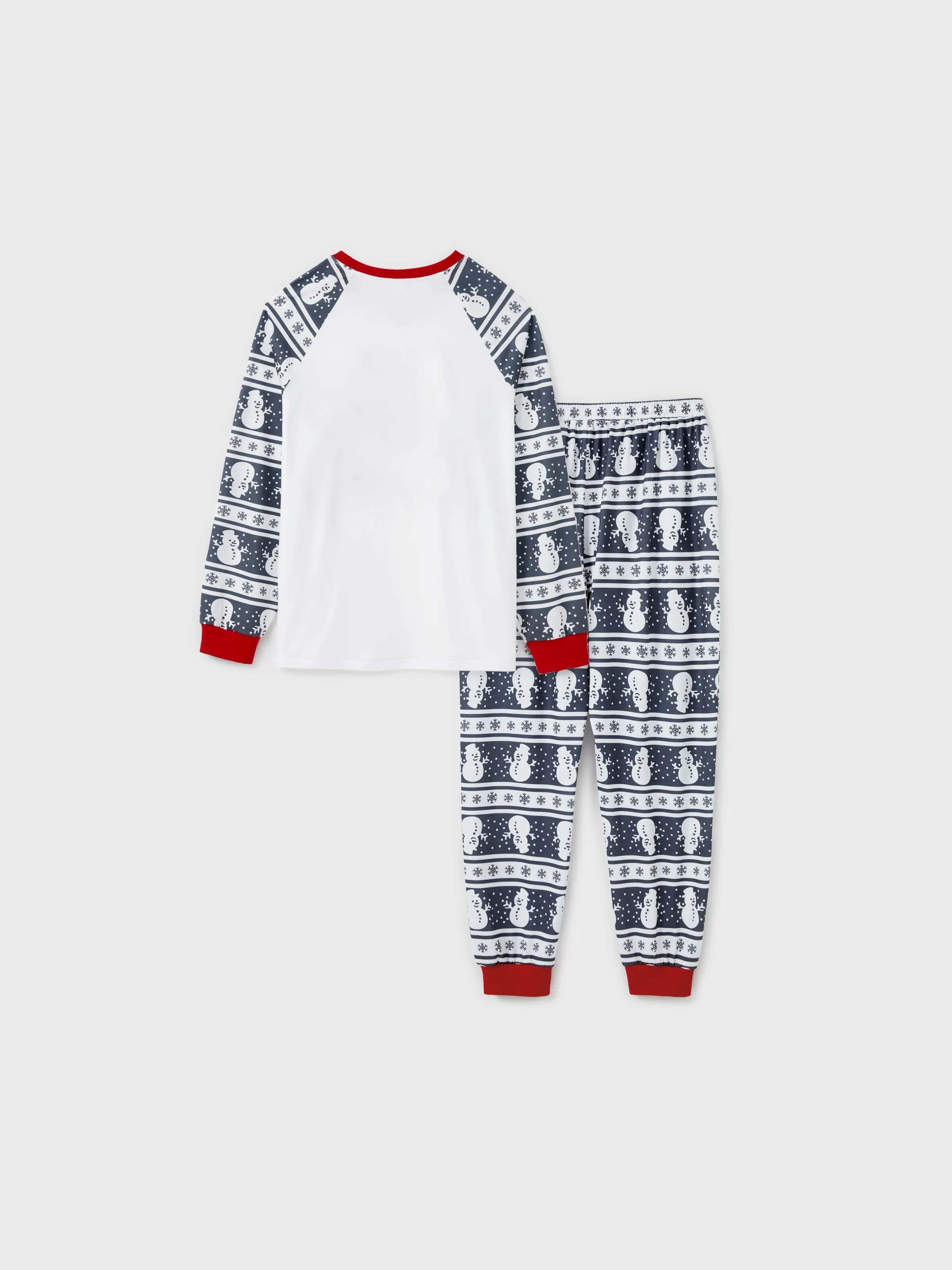 Matching Christmas Pajamas Family Snowman Pattern Long Sleeves PJs Sets Christmas Socks Dark Grey