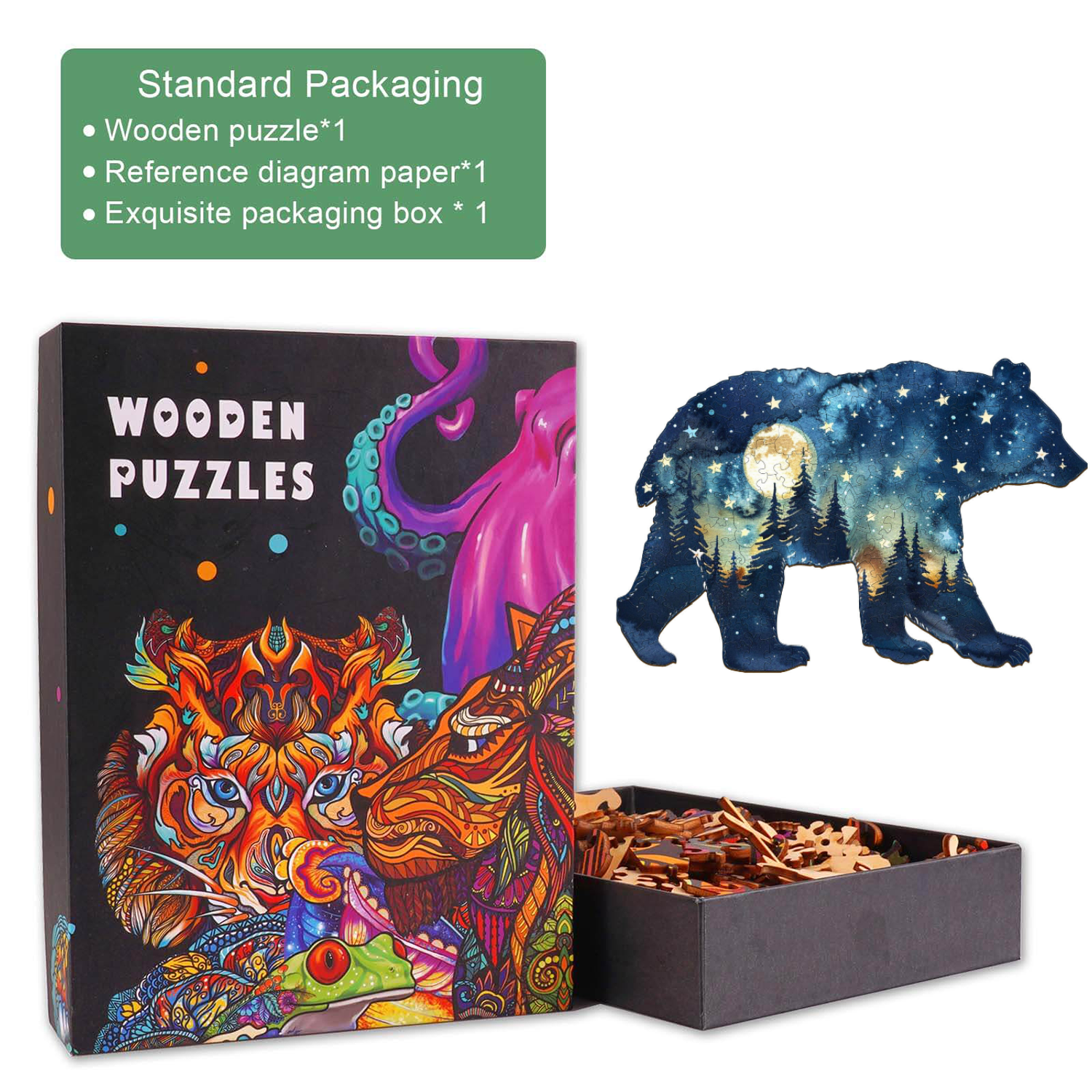Astral Bear Wooden Jigsaw Puzzle