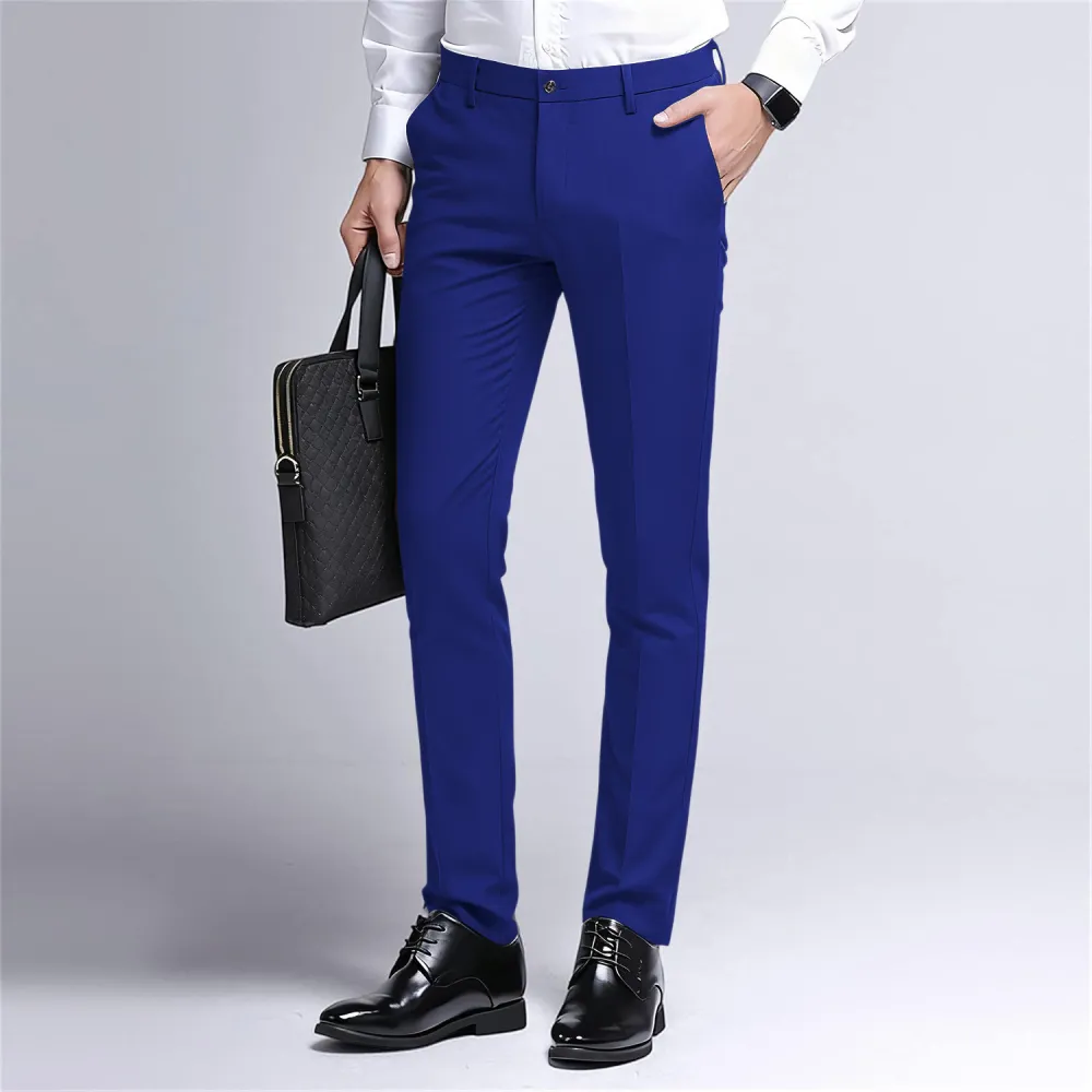 Men's Stretch Dress Pants Slim Fit Skinny Suit Pants