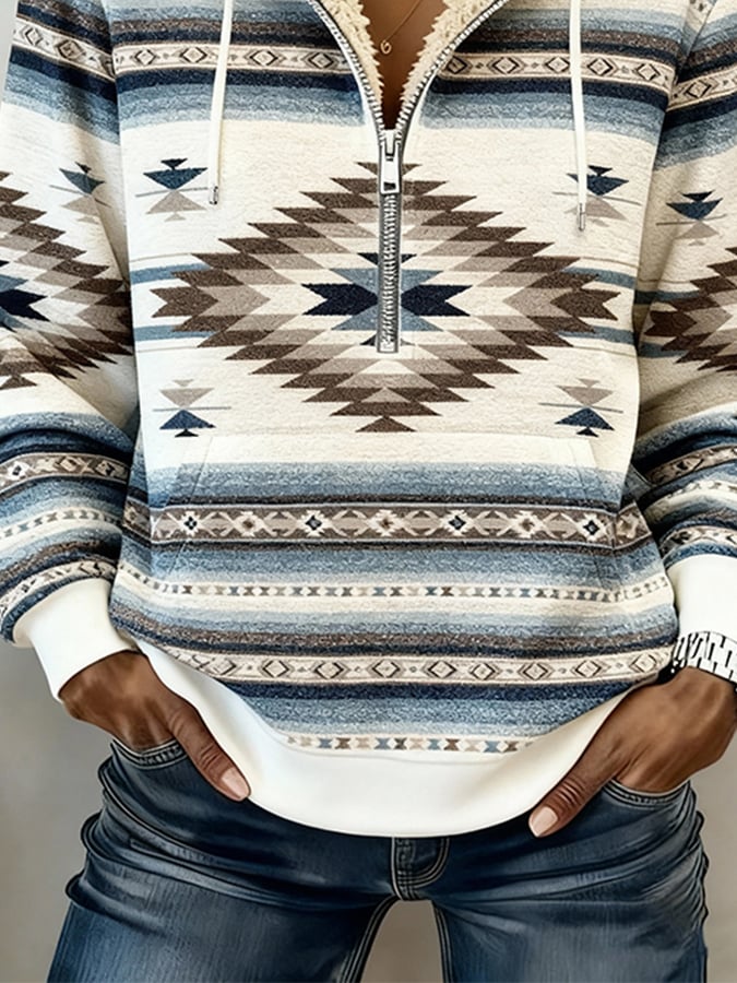 Women's Western Casual Textured Sweatshirt