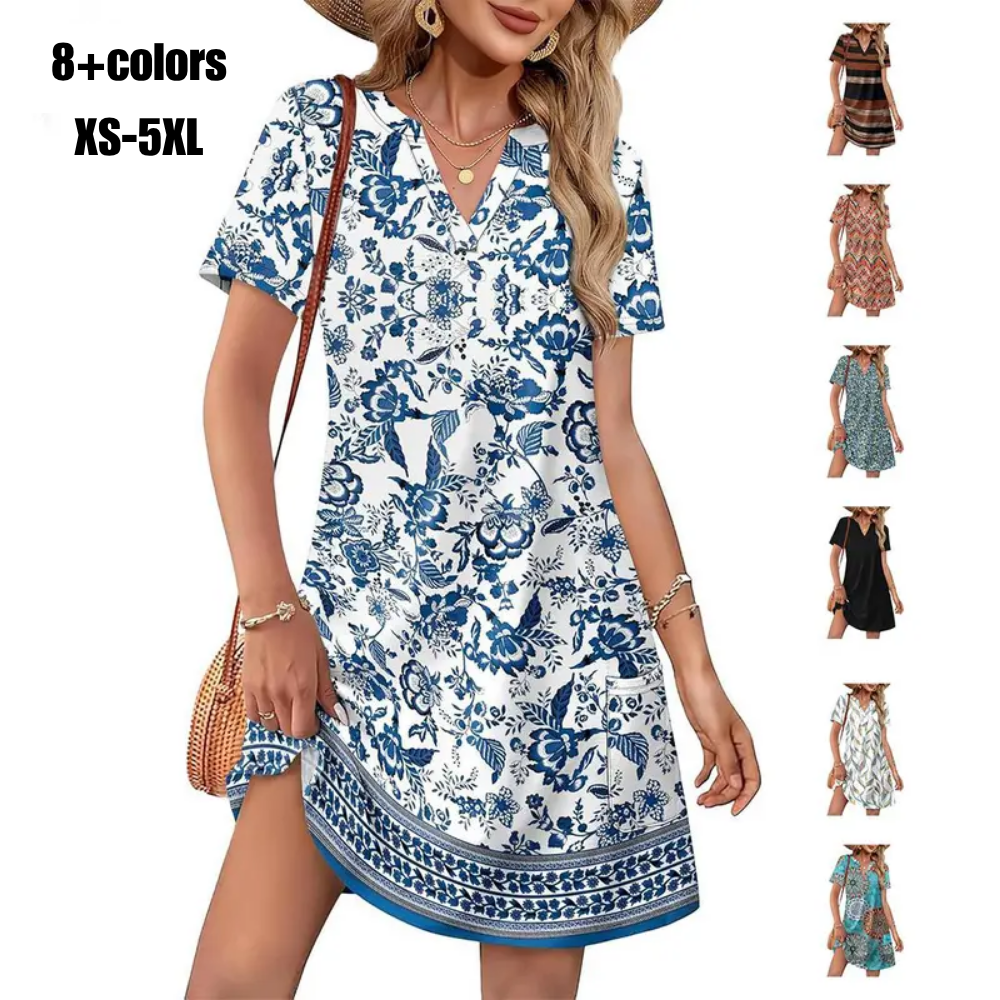 🔥 Summer Dress Dresses for Women 2026 Casual Summer V Neck With pockets