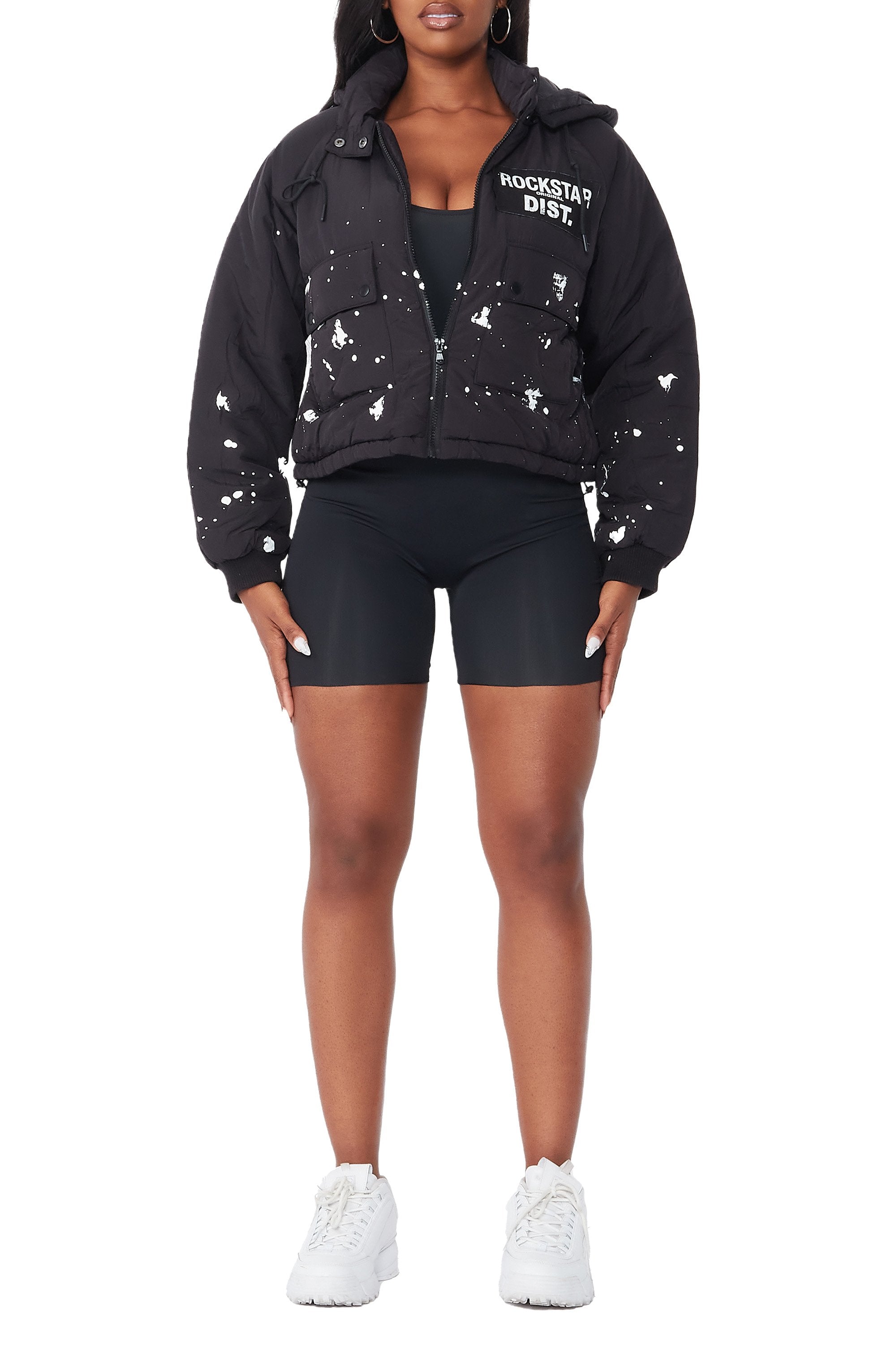 Zayla Black Art Dist. Puffer Jacket