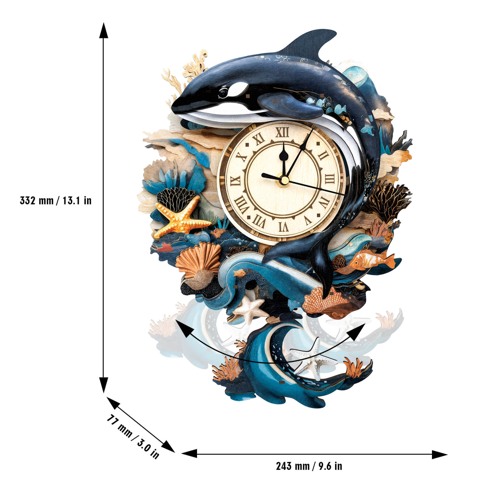 Killer Whale – DIY Wooden Clock, 3D Puzzle Craft Kit