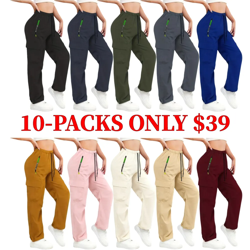 Women's straight-leg fitness pants, casual long pants for everyday wear, lightweight and breathable