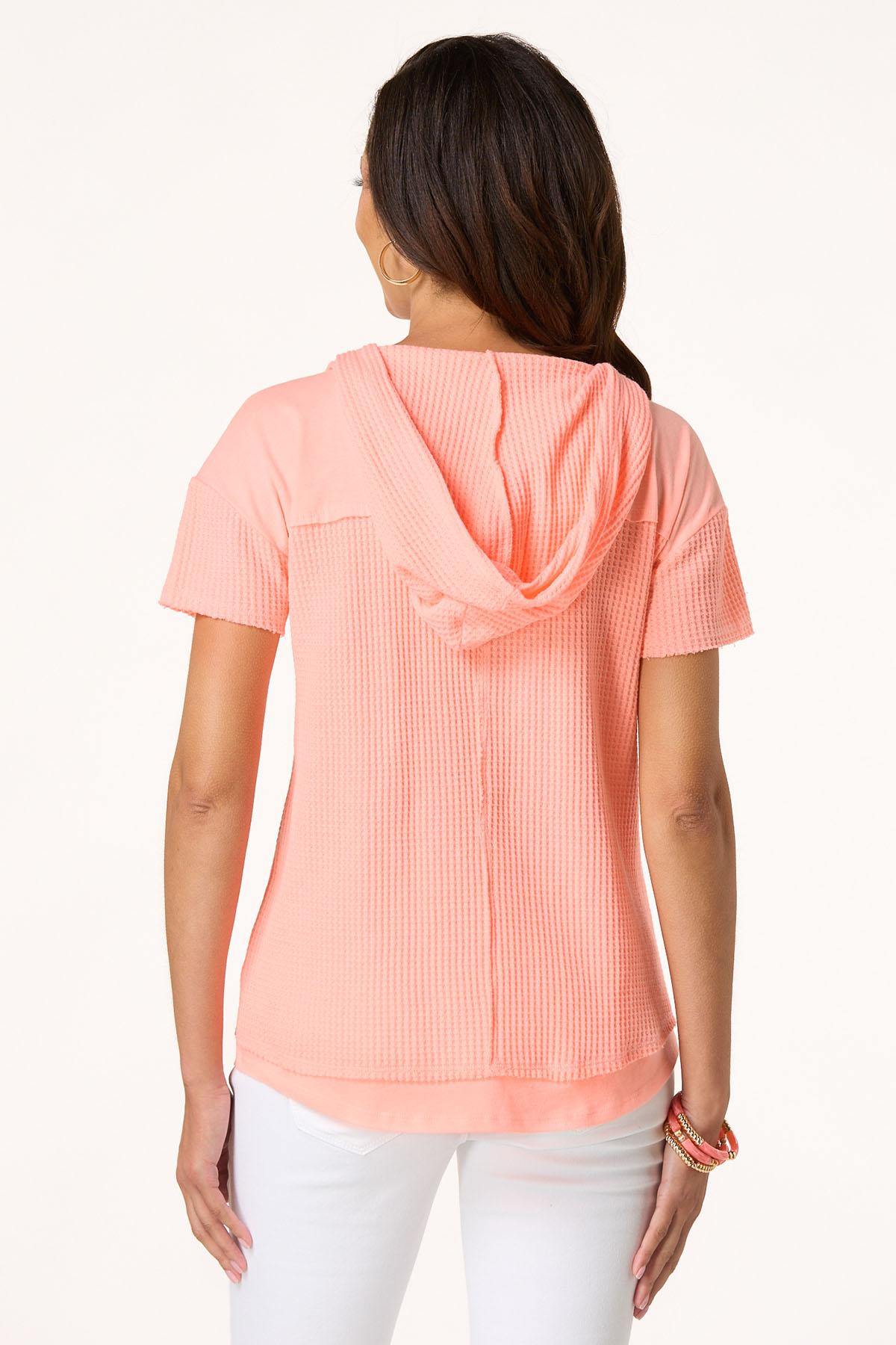 Waffled Hooded Top