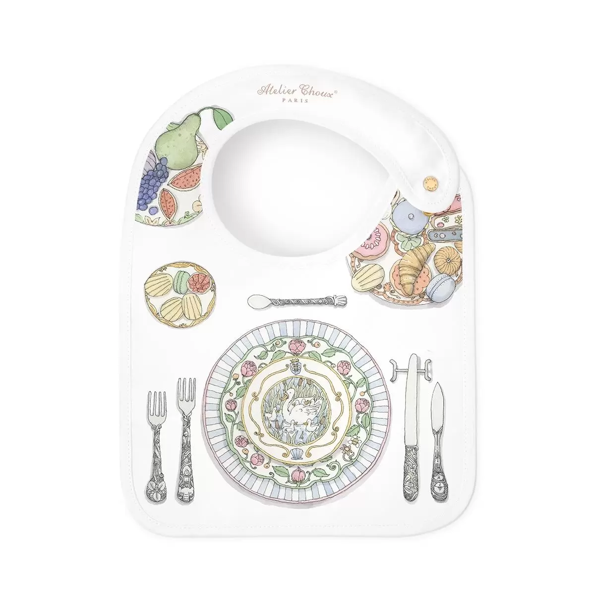 Bon Appetit Organic Cotton Swaddle & Bib with Gift Box Set