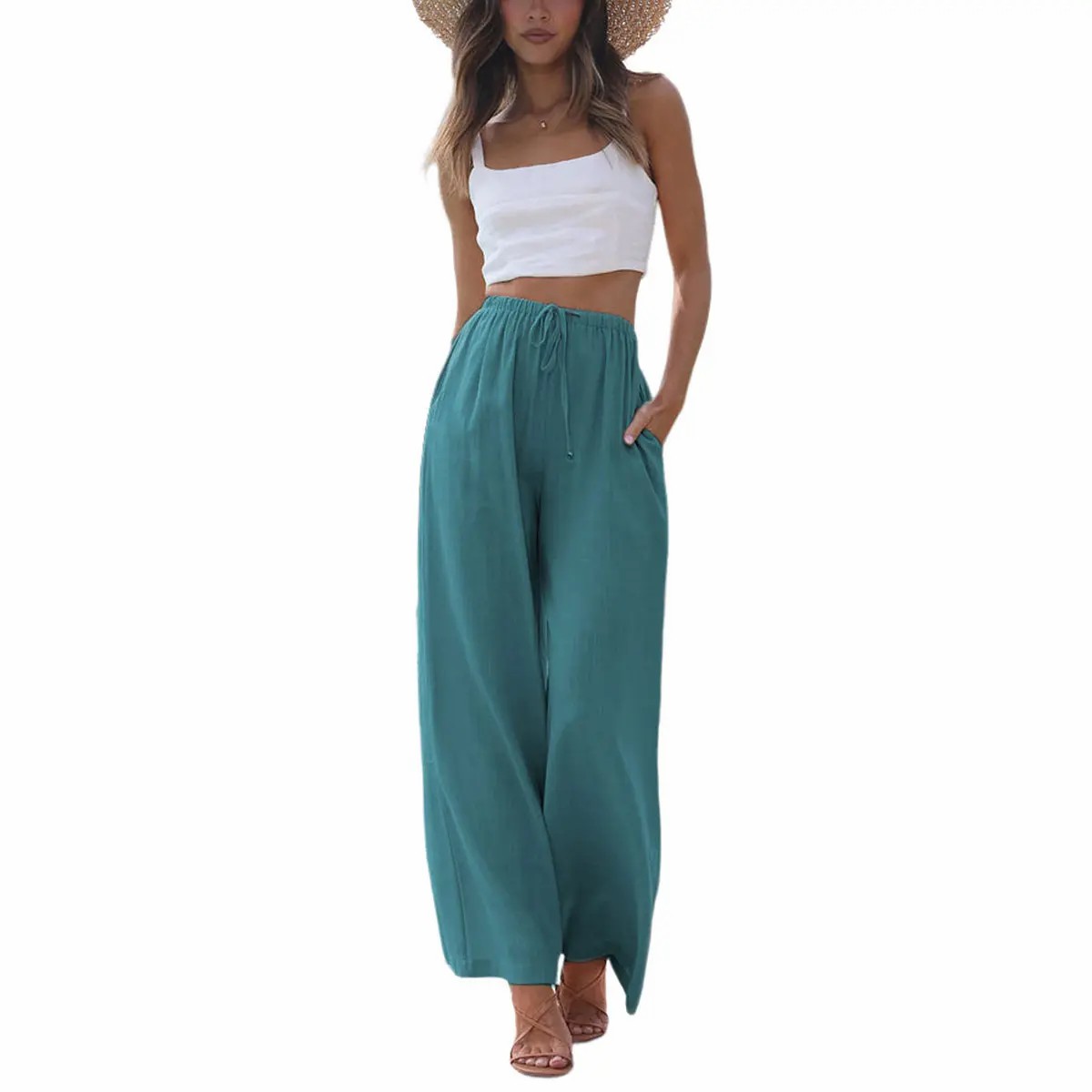 2026 Palazzo Pants for Women - Beach to Street Wide Leg + Pockets