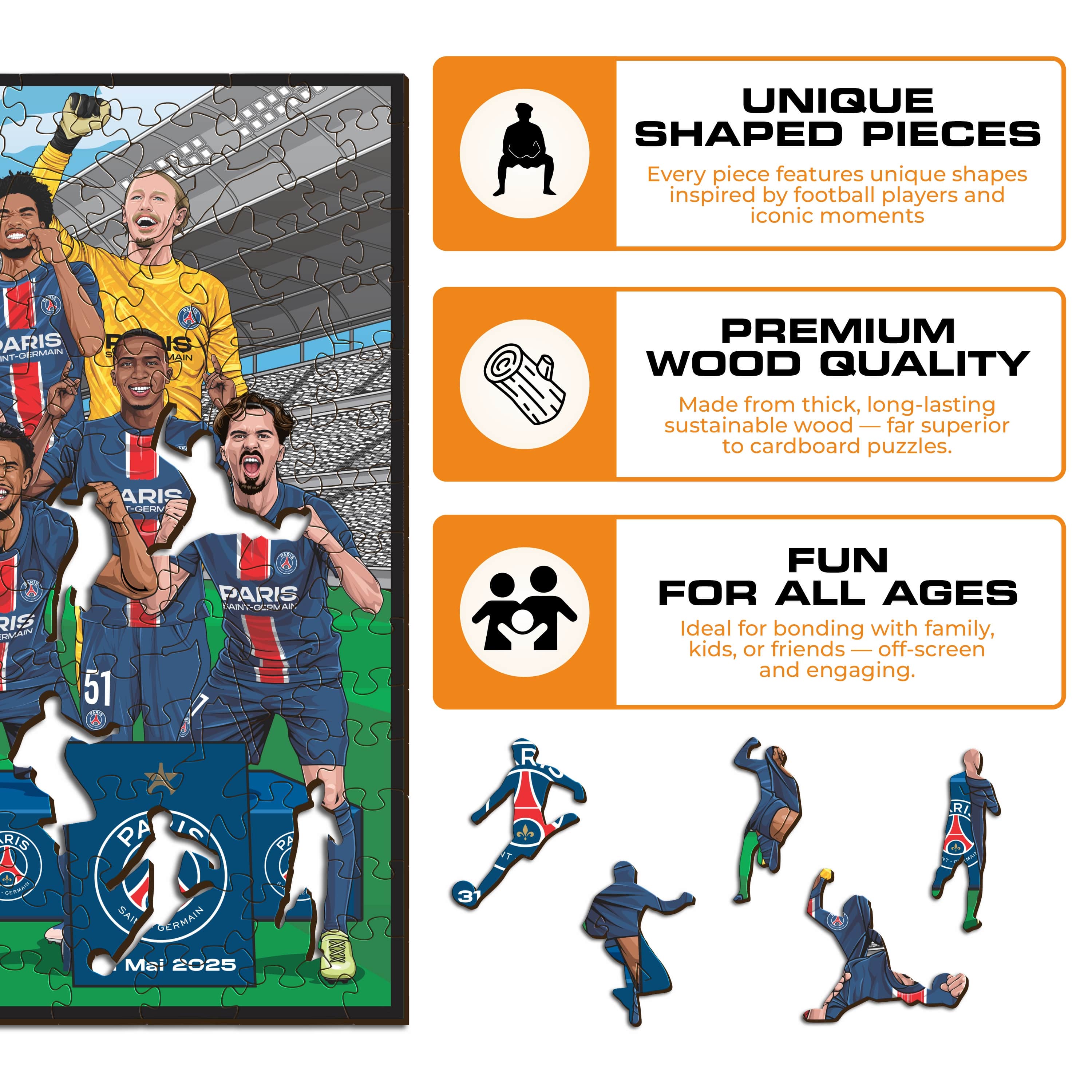 PSG FC® Treble Winners 24/25 - Wooden Puzzle