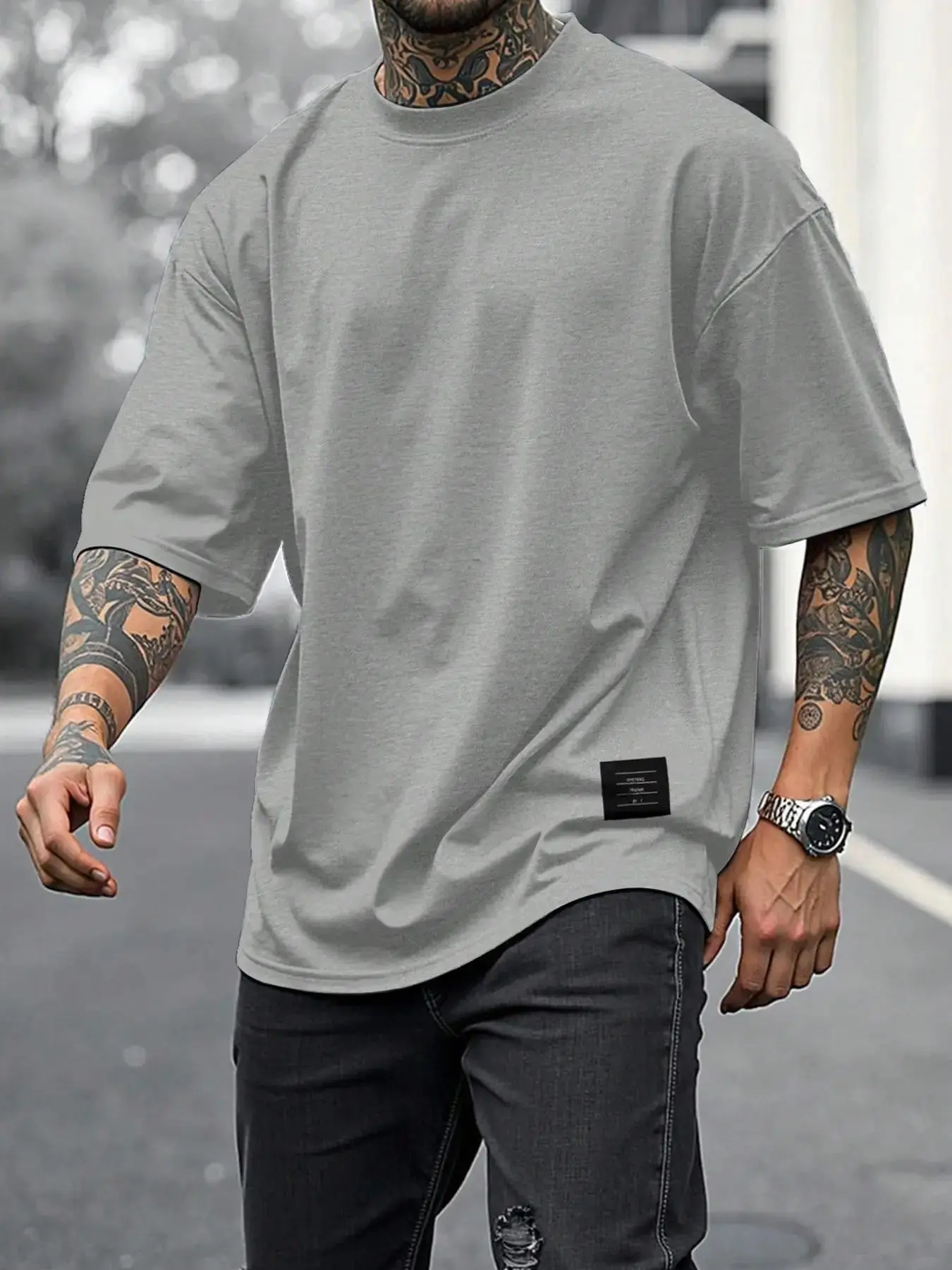 Men's Plus Size Round Neck Short Sleeve Shirt, Ultra Comfortable Everyday Wear, Casual Streetwear Oversized Style, Perfect for Daily Use