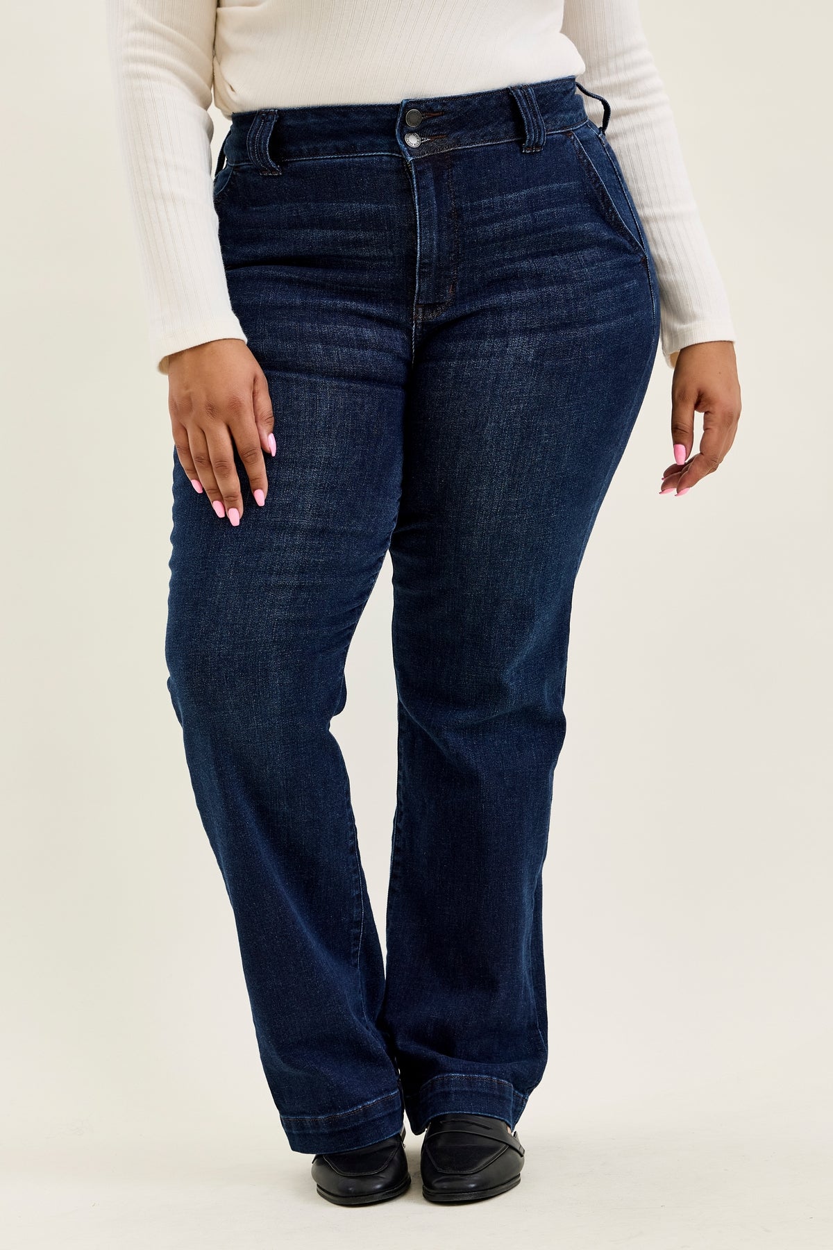 Penny Dark Indigo Trouser Wide Leg - PLUS