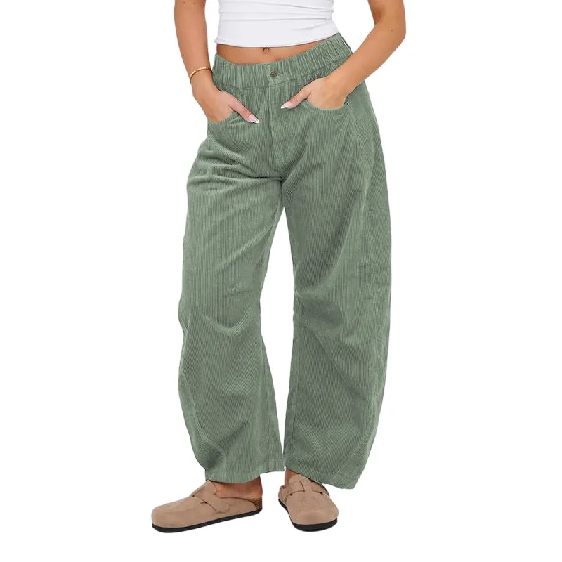 Corduroy Barrel Pants for Women Cord Pants