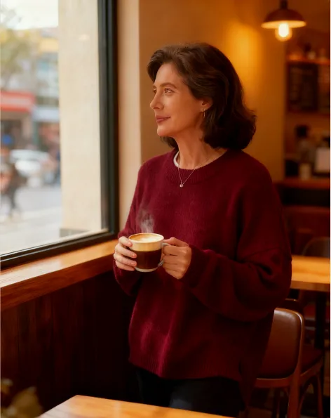 Women's Drop Shoulder Split Hem Sweater