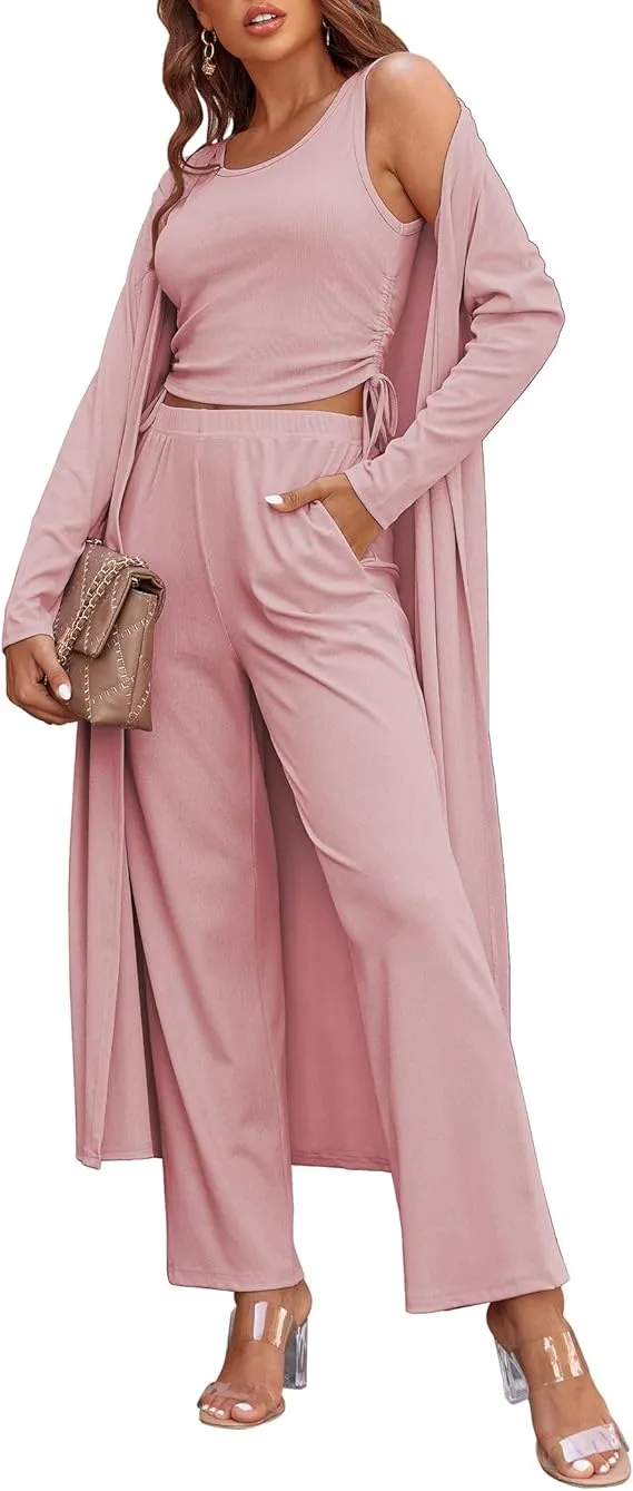 Cozy New Women's 3 Piece Knit Lounge Set