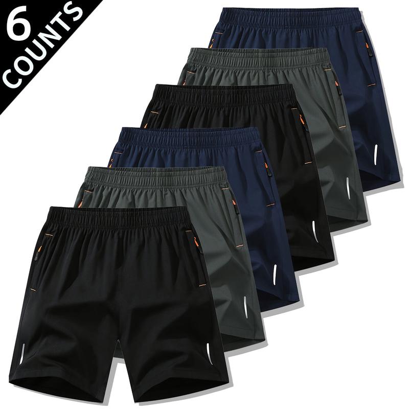 Men's 6-piece set shorts for men Summer men's casual quick drying shorts, sports and casual jogging