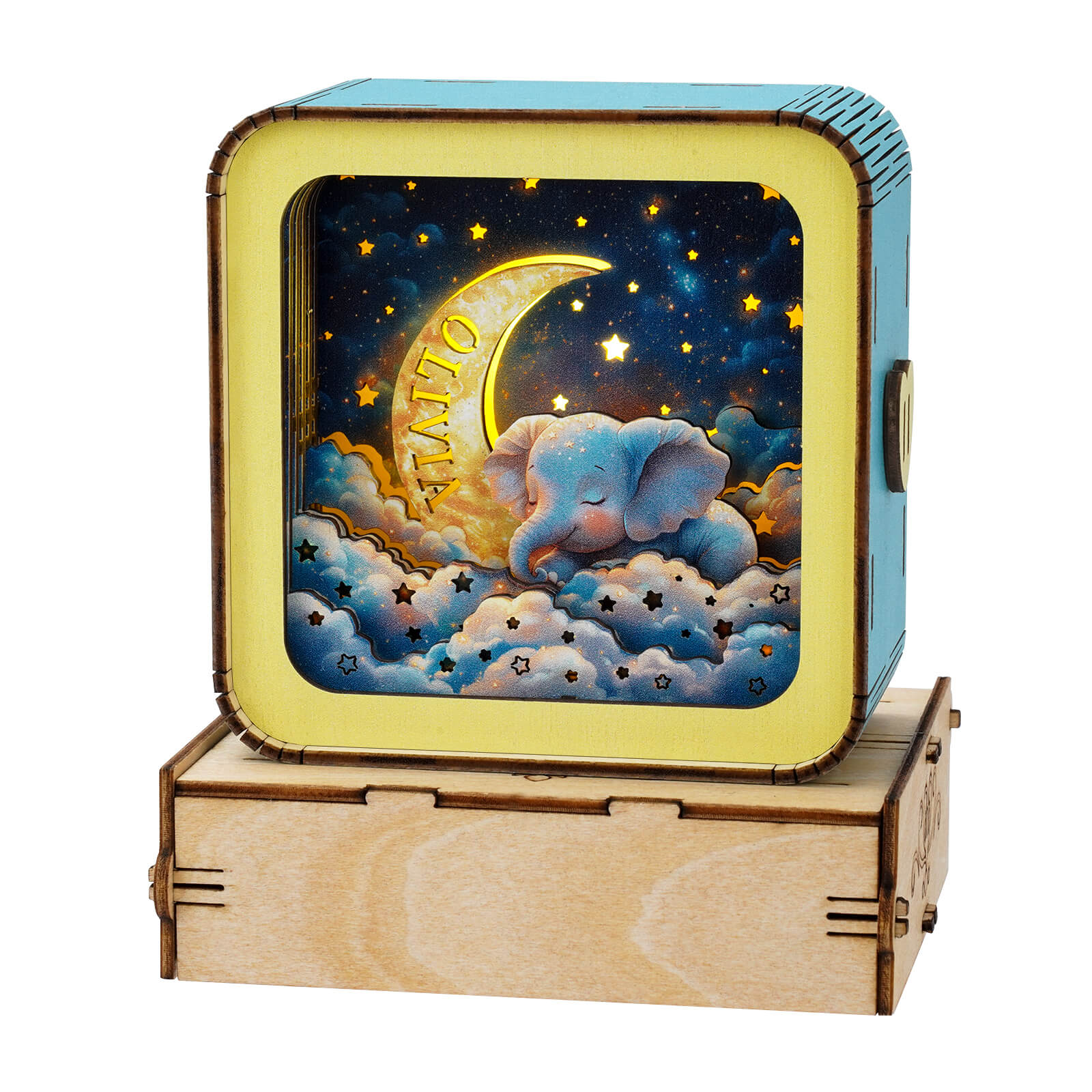 Dream Elephant 1 Kit - Personalized 3D Wooden Puzzle Night Light
