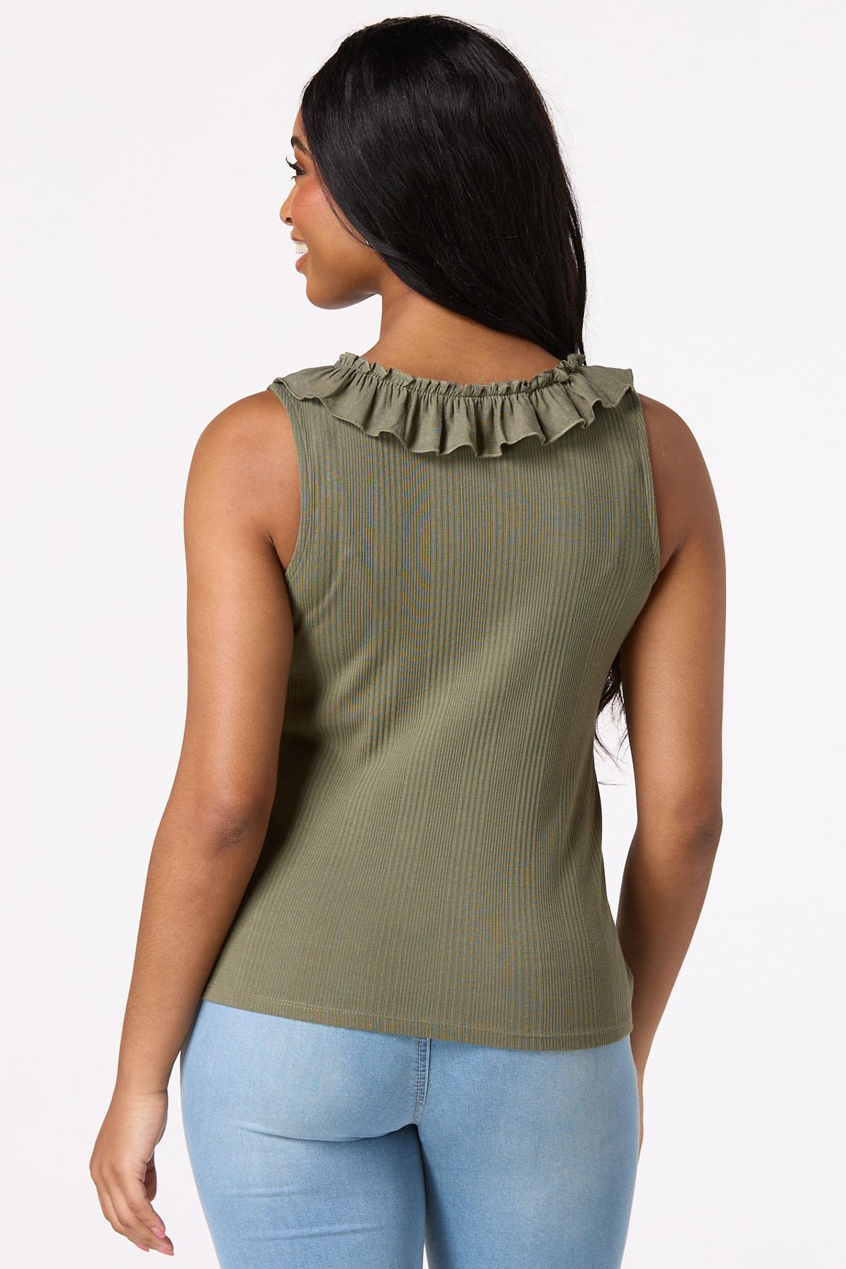Green Ruffled Tank