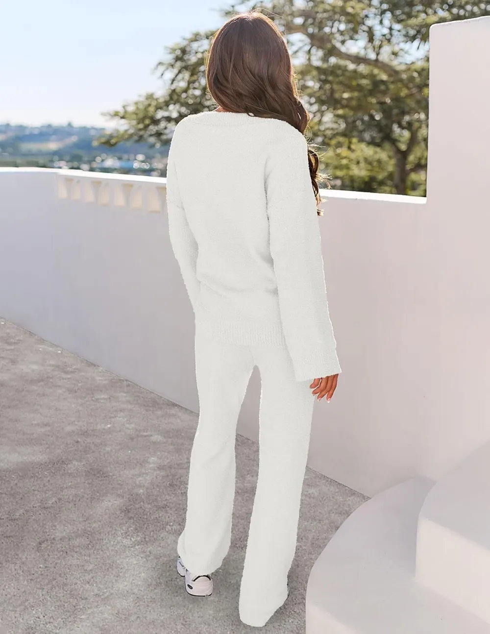 Women's Lounge Sets 2025 Fall Fashion 2 Piece Outfits Sweater Pajama Set