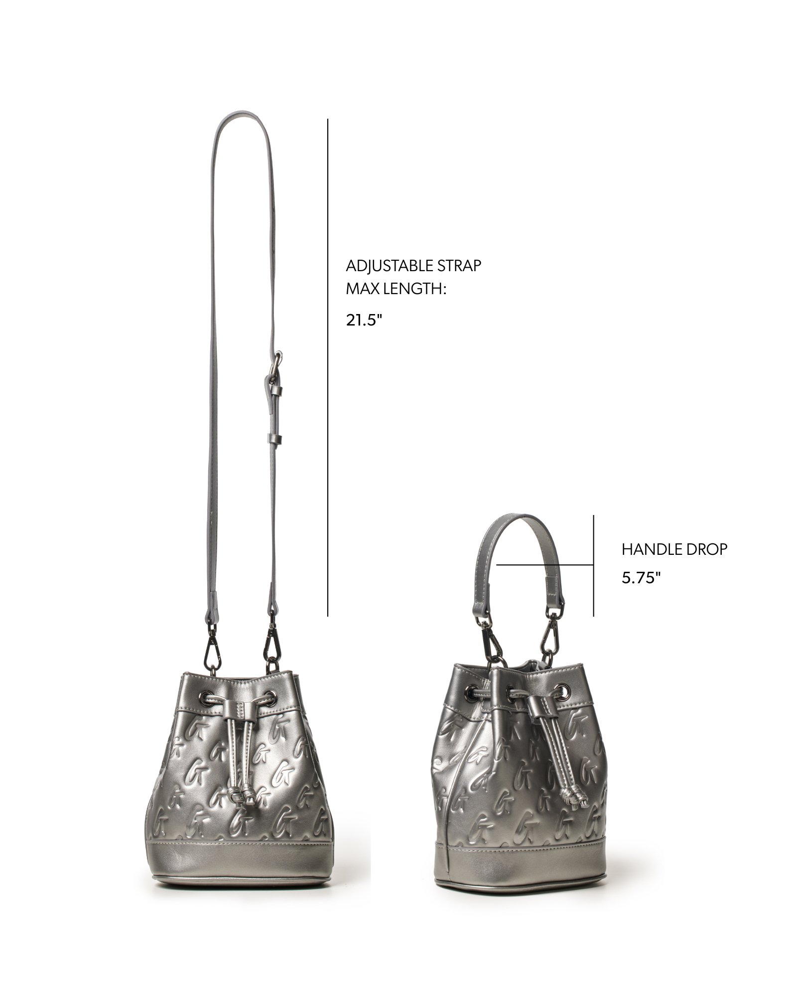 MINI MONOGRAM BUCKET BAG - PLATINUM