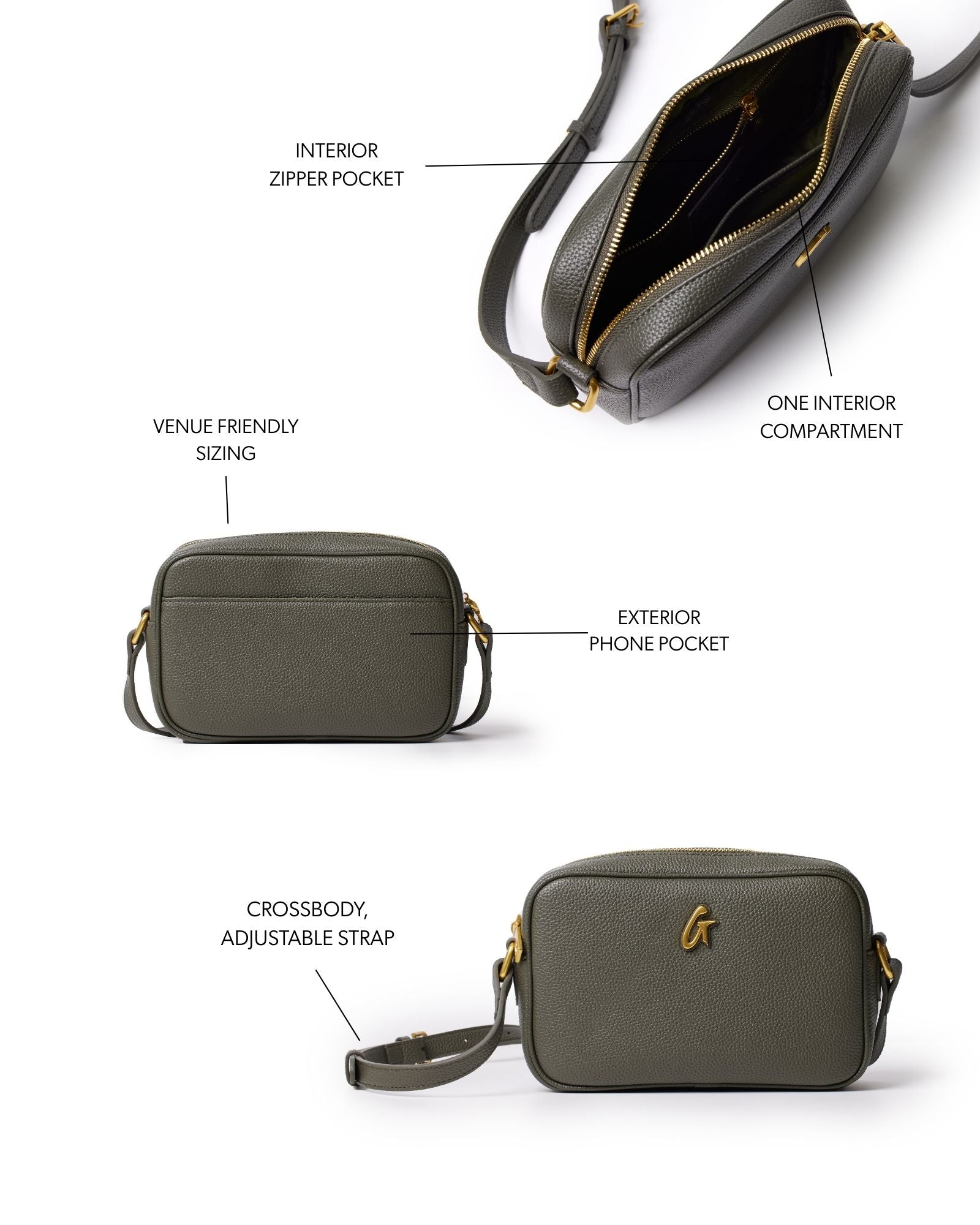 MINI PEBBLE CAMERA BAG - OLIVE GREEN
