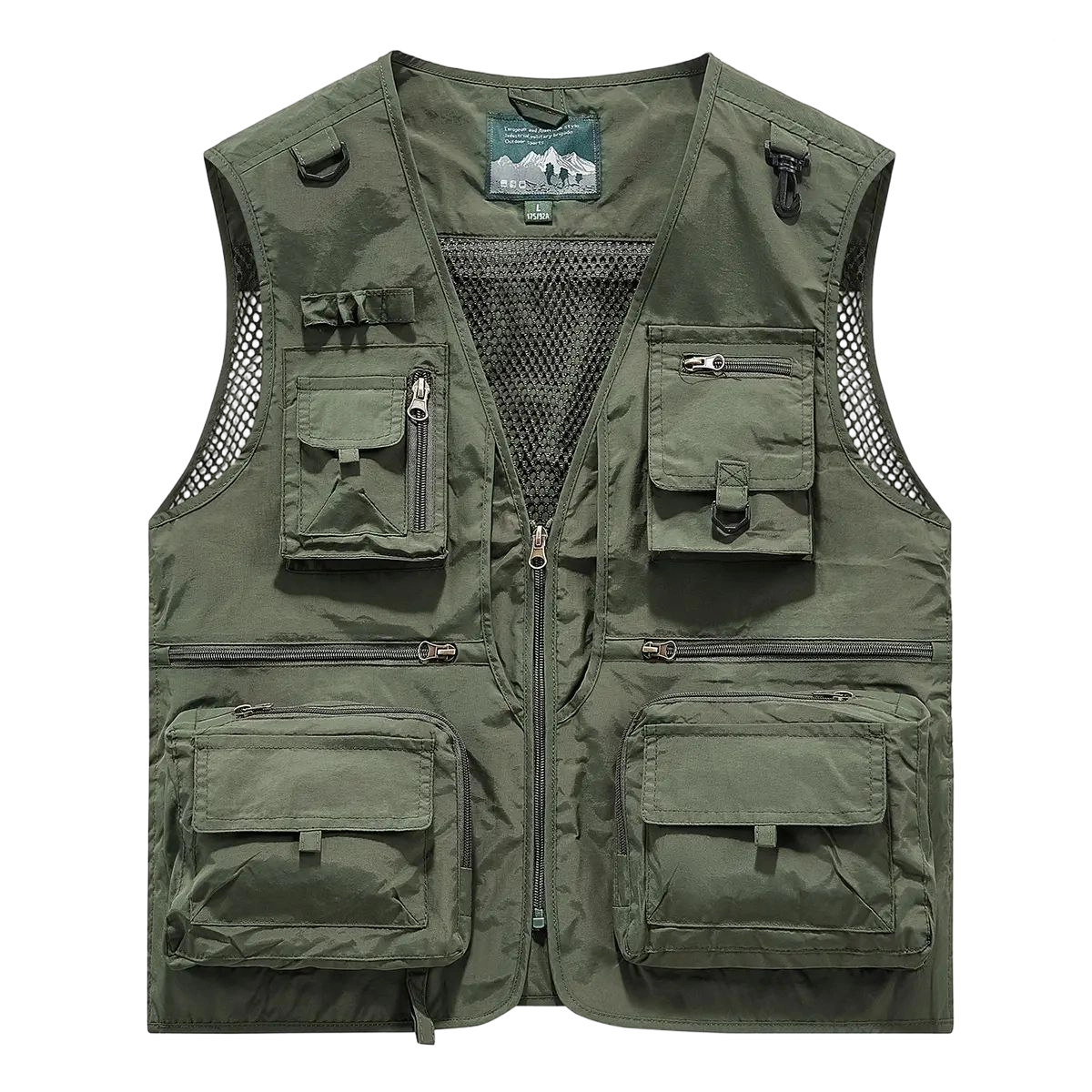 Made from 100% nylon, anti-static design ensures safety (true size). Men’s fashion quick-dry mesh casual outdoor multi-pocket fishing photography vest/work vest jacket with multiple pockets, suitable for outdoor activities.