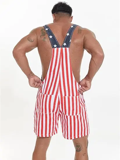 250th Anniversary Shorts 4th of July American Flag Overalls