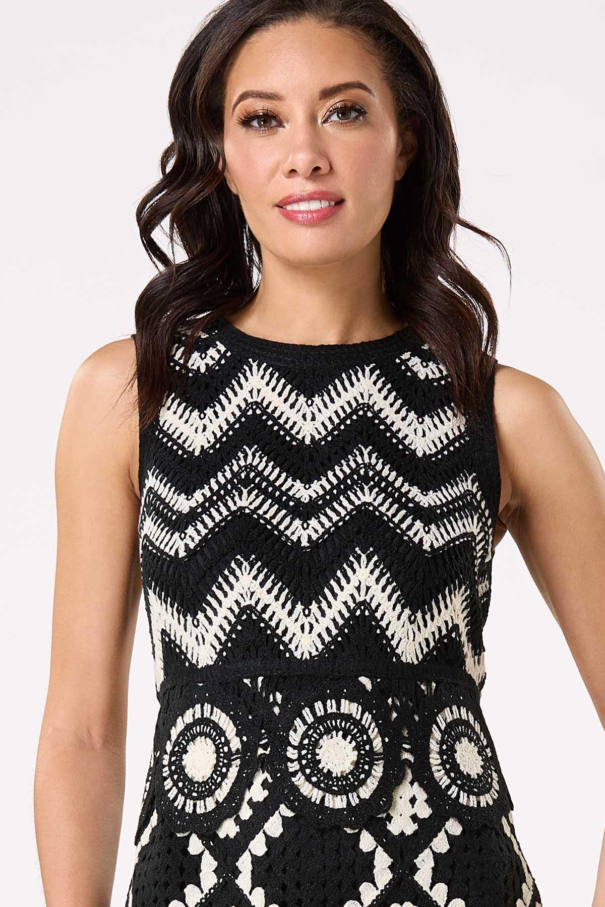 Crochet Mix Midi Dress