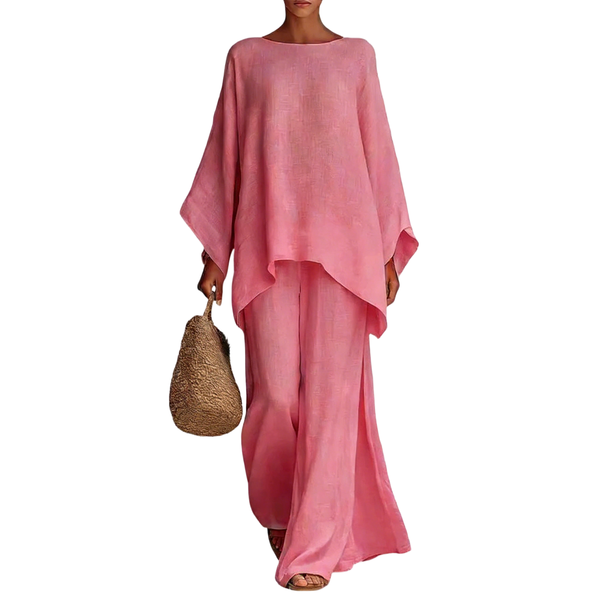 Boho Linen Two-Piece Set – Breezy Vacation Outfit