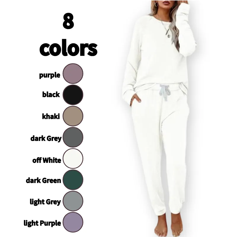 Women's Solid Sweatsuit Set 2 Piece