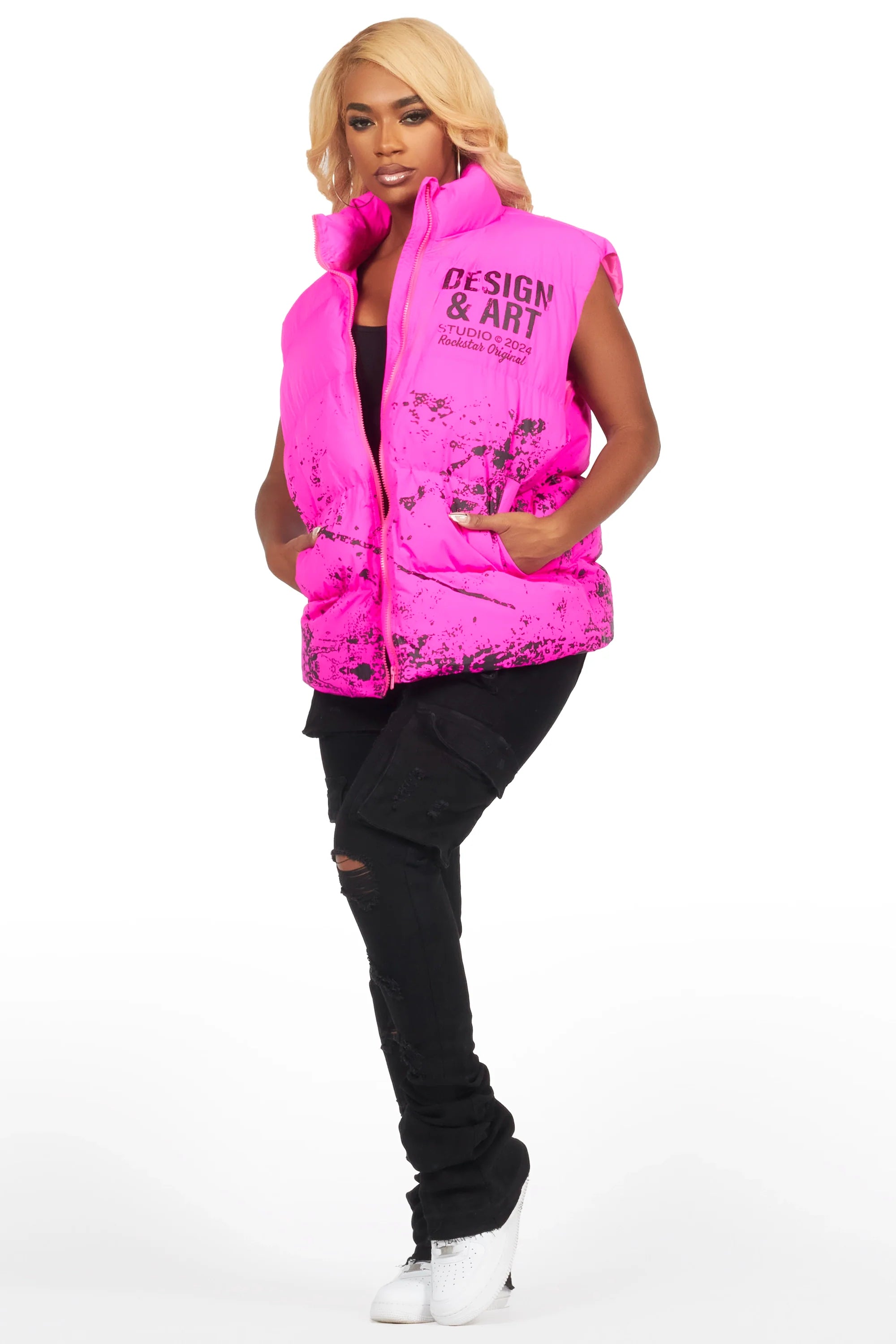 Lamanda Hot Pink Puffer Vest