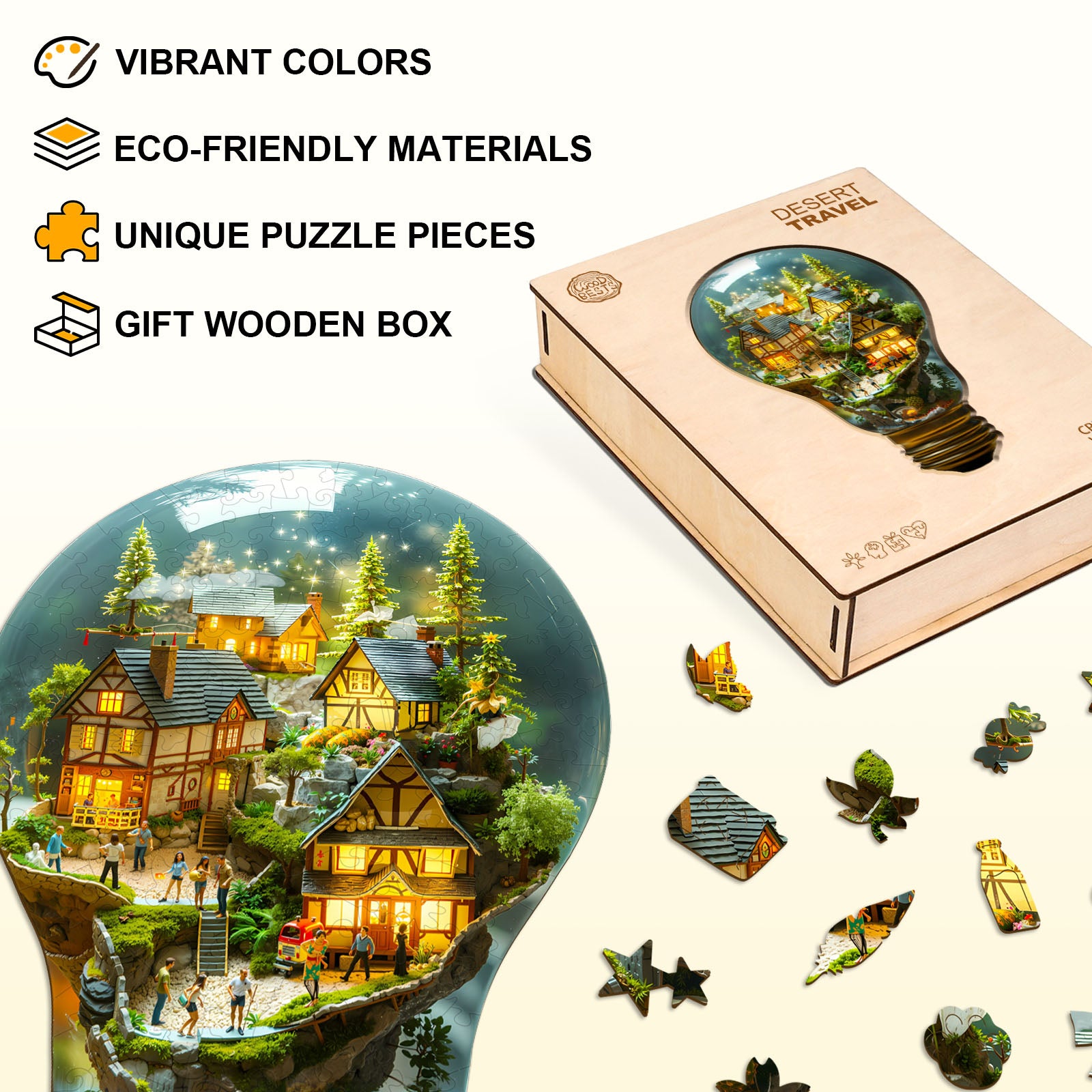 Light Town Wooden Jigsaw Puzzle