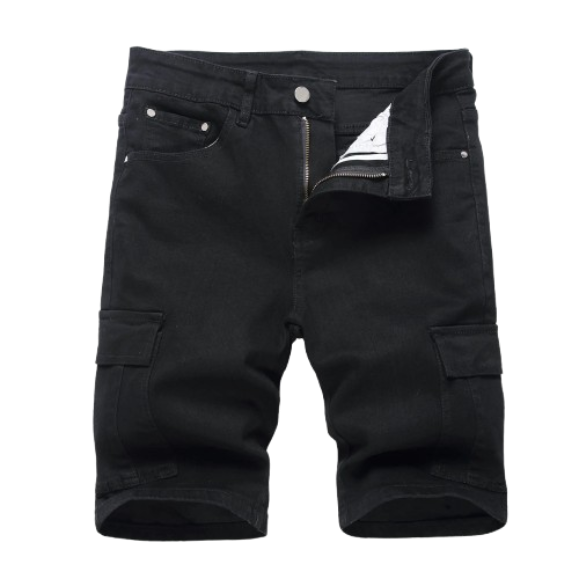 Men's Slim Fit Stretch Denim Shorts Ripped Skinny Jean Shorts for