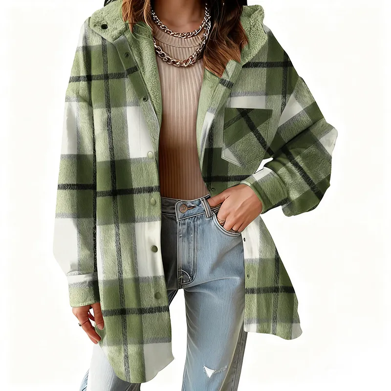 Women's Flannel Hooded Plaid