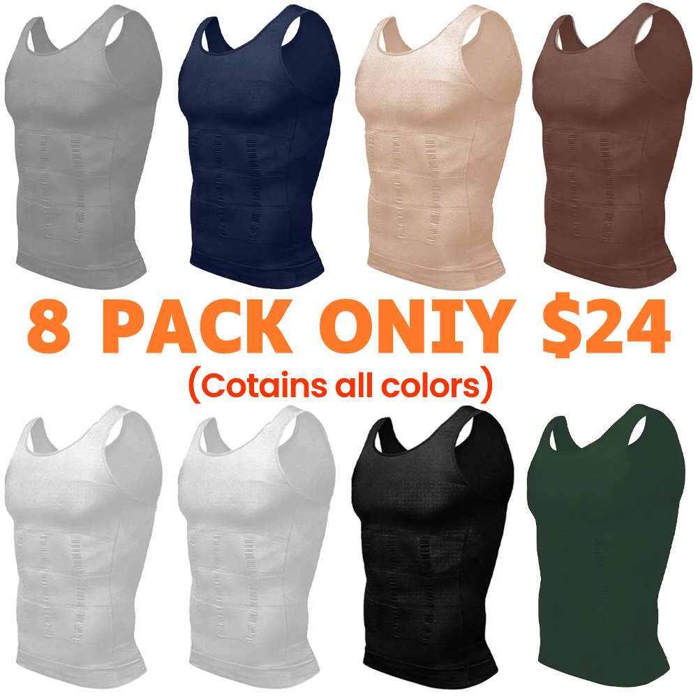 🔥8-Pack $24🔥Men's Sleeveless Shirt Shapewear Breathable Sport Vest