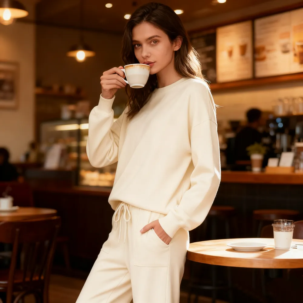 Women's Long Sleeve Knit Loungewear Jogger Set